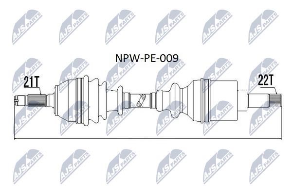 NTY NPW-PE-009 Вал приводной NPWPE009: Купить в Польше - Отличная цена на 2407.PL!