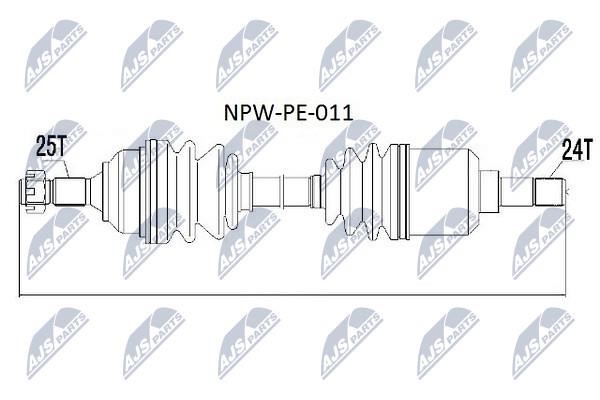 NTY NPW-PE-011 Вал приводной левый NPWPE011: Купить в Польше - Отличная цена на 2407.PL!