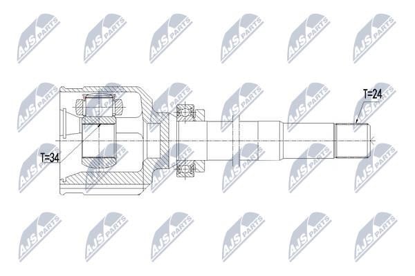 NTY NPW-PE-020 Constant Velocity Joint (CV joint), internal NPWPE020: Buy near me in Poland at 2407.PL - Good price!