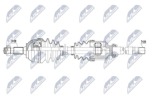 NTY NPW-PE-045 Drive shaft right NPWPE045: Buy near me in Poland at 2407.PL - Good price!