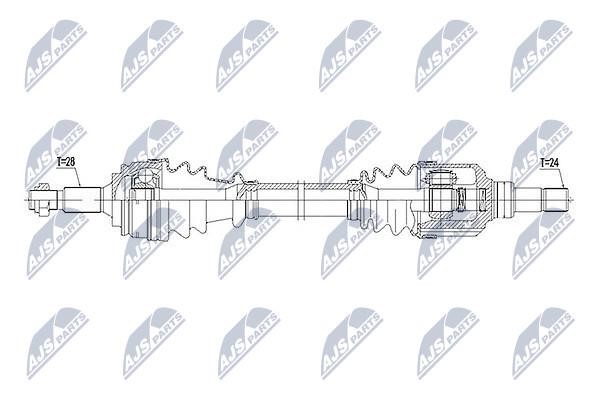 NTY NPW-PE-049 Drive shaft right NPWPE049: Buy near me in Poland at 2407.PL - Good price!