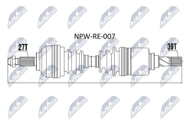 NTY NPW-RE-007 Вал приводной левый NPWRE007: Отличная цена - Купить в Польше на 2407.PL!