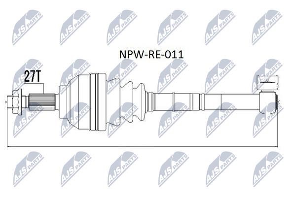 NTY NPW-RE-011 Wał napędowy lewy NPWRE011: Dobra cena w Polsce na 2407.PL - Kup Teraz!