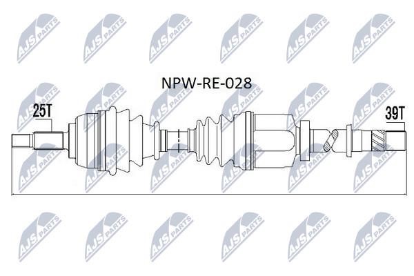 NTY NPW-RE-028 Вал приводной правый NPWRE028: Отличная цена - Купить в Польше на 2407.PL!