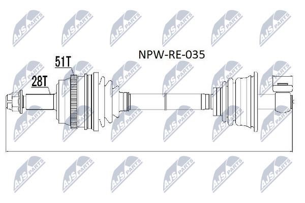 NTY NPW-RE-035 Wał napędowy lewy NPWRE035: Dobra cena w Polsce na 2407.PL - Kup Teraz!