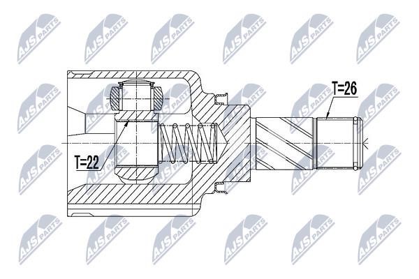 NTY NPW-RE-123 Constant Velocity Joint (CV joint), internal NPWRE123: Buy near me in Poland at 2407.PL - Good price!