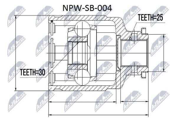 NTY NPW-SB-004 Шарнир равных угловых скоростей (ШРУС), внутренний NPWSB004: Отличная цена - Купить в Польше на 2407.PL!