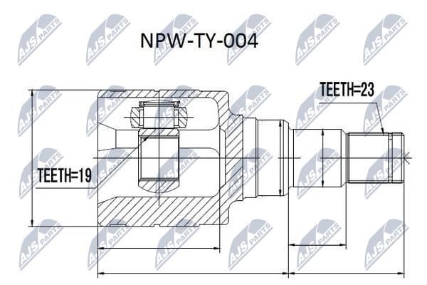 NTY NPW-TY-004 Constant Velocity Joint (CV joint), internal NPWTY004: Buy near me in Poland at 2407.PL - Good price!