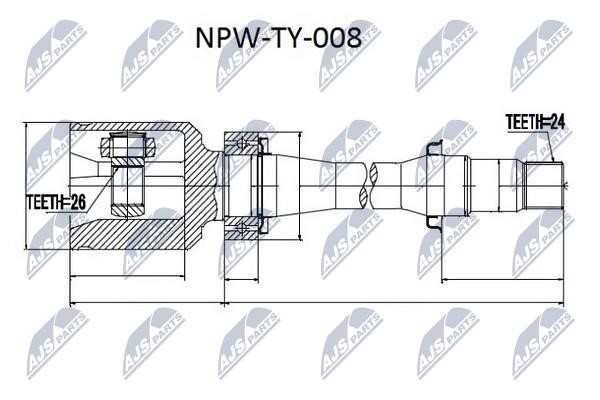 NTY NPW-TY-008 Przegub o stałej prędkości (przegub CV), wewnętrzny NPWTY008: Dobra cena w Polsce na 2407.PL - Kup Teraz!