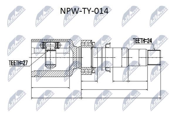 NTY NPW-TY-014 Constant Velocity Joint (CV joint), internal NPWTY014: Buy near me in Poland at 2407.PL - Good price!