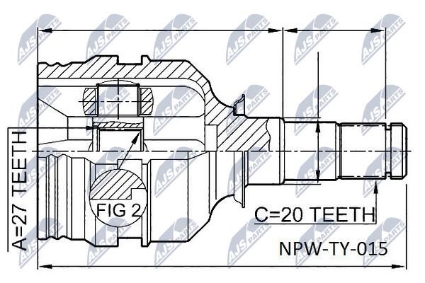 NTY NPW-TY-015 Шарнир равных угловых скоростей (ШРУС), внутренний NPWTY015: Отличная цена - Купить в Польше на 2407.PL!