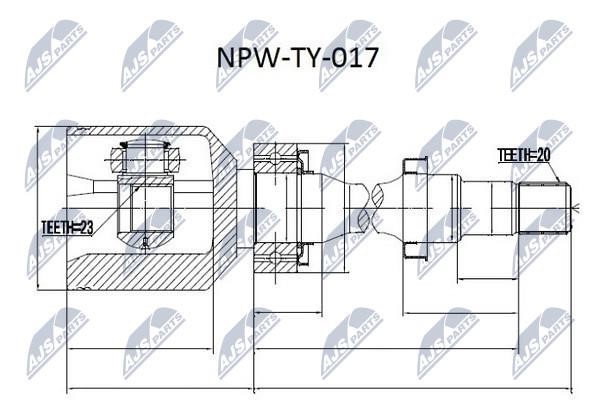 NTY NPW-TY-017 Przegub homokinetyczny NPWTY017: Dobra cena w Polsce na 2407.PL - Kup Teraz!
