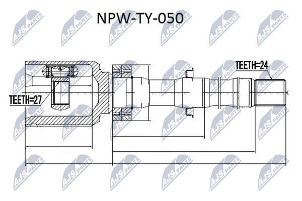 NTY NPW-TY-050 Шарнир равных угловых скоростей (ШРУС), внутренний NPWTY050: Отличная цена - Купить в Польше на 2407.PL!