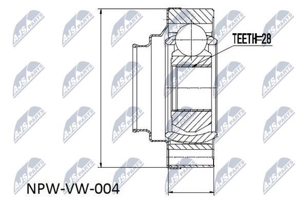 NTY NPW-VW-004 Шарнір рівних кутових швидкостей (ШРУС), внутрішній NPWVW004: Приваблива ціна - Купити у Польщі на 2407.PL!