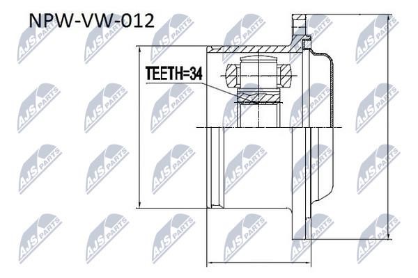 NTY NPW-VW-012 Przegub o stałej prędkości (przegub CV), wewnętrzny NPWVW012: Atrakcyjna cena w Polsce na 2407.PL - Zamów teraz!