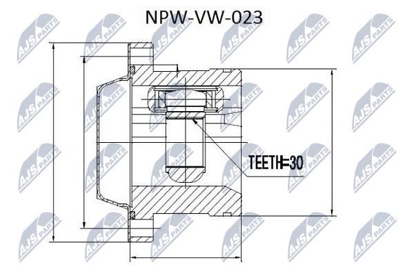 NTY NPW-VW-023 Шарнир равных угловых скоростей (ШРУС), внутренний NPWVW023: Отличная цена - Купить в Польше на 2407.PL!