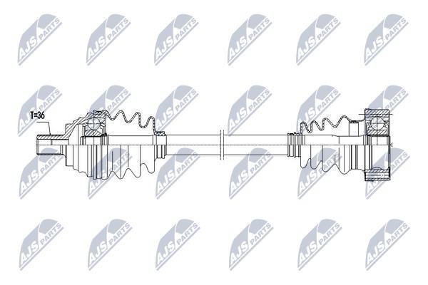 NTY NPW-VW-067 Drive shaft left NPWVW067: Buy near me in Poland at 2407.PL - Good price!