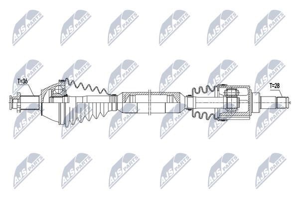 NTY NPW-VW-071 Drive shaft right NPWVW071: Buy near me at 2407.PL in Poland at an Affordable price!