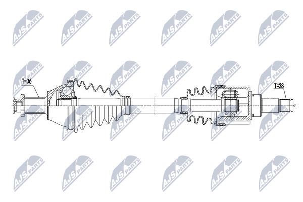 NTY NPW-VW-073 Drive shaft left NPWVW073: Buy near me in Poland at 2407.PL - Good price!