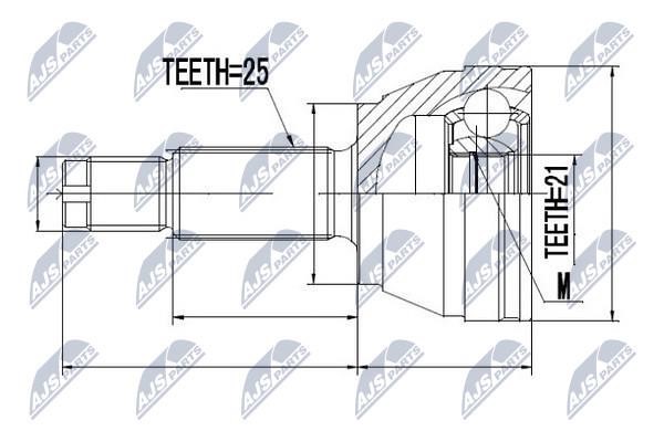 NTY NPZ-FR-014 Constant velocity joint (CV joint), outer, set NPZFR014: Buy near me in Poland at 2407.PL - Good price!