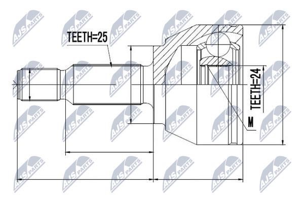NTY NPZ-FR-029 Konstantgeschwindigkeitsgelenk (Gleichlaufgelenk), außen, eingestellt NPZFR029: Kaufen Sie zu einem guten Preis in Polen bei 2407.PL!