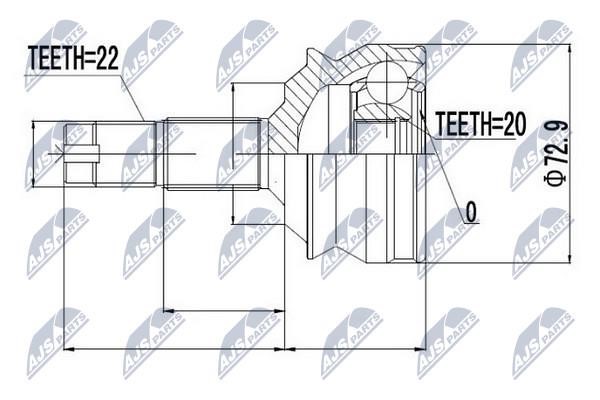 NTY NPZ-FT-002 Constant velocity joint (CV joint), outer, set NPZFT002: Buy near me in Poland at 2407.PL - Good price!