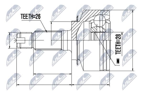 NTY NPZ-HD-039 Constant velocity joint (CV joint), outer, set NPZHD039: Buy near me at 2407.PL in Poland at an Affordable price!