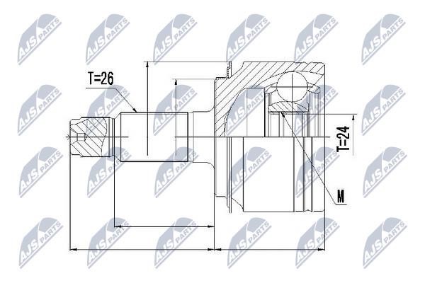 NTY NPZ-HD-060 Constant velocity joint (CV joint), outer, set NPZHD060: Buy near me in Poland at 2407.PL - Good price!