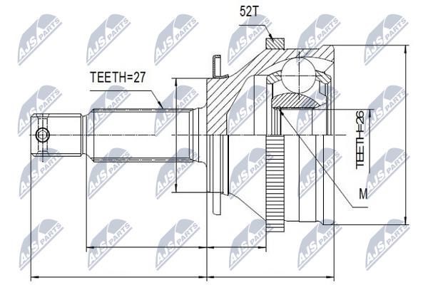 NTY NPZ-HY-501 Constant velocity joint (CV joint), outer, set NPZHY501: Buy near me at 2407.PL in Poland at an Affordable price!