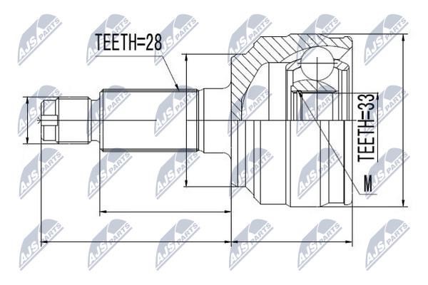 NTY NPZ-MZ-058 Шарнір рівних кутових швидкостей (ШРУС), зовнішній, комплект NPZMZ058: Приваблива ціна - Купити у Польщі на 2407.PL!