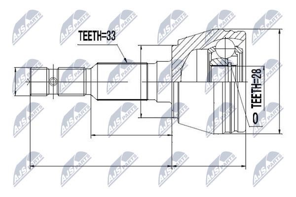 NTY NPZ-PL-013 Constant velocity joint (CV joint), outer, set NPZPL013: Buy near me in Poland at 2407.PL - Good price!