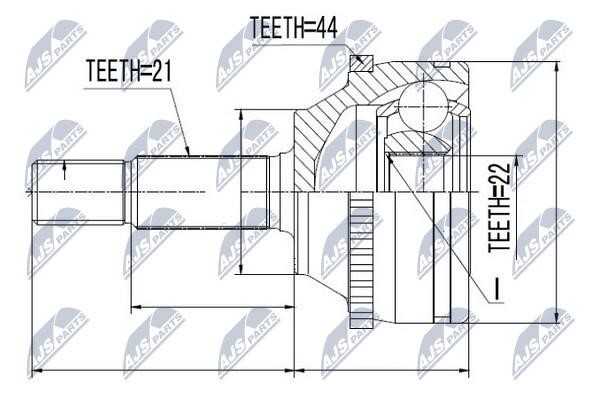 NTY NPZ-RE-010 Constant velocity joint (CV joint), outer, set NPZRE010: Buy near me in Poland at 2407.PL - Good price!