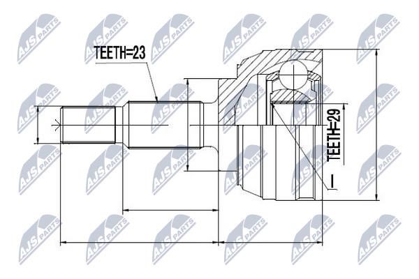 NTY NPZ-RE-029 Constant velocity joint (CV joint), outer, set NPZRE029: Buy near me in Poland at 2407.PL - Good price!