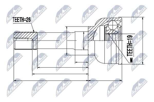 NTY NPZ-SU-023 Constant velocity joint (CV joint), outer, set NPZSU023: Buy near me in Poland at 2407.PL - Good price!