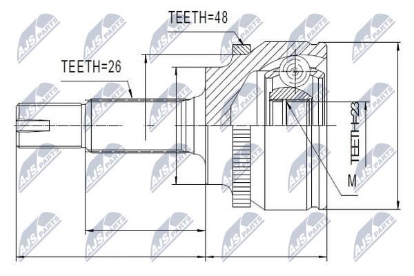 NTY NPZ-TY-082 Constant velocity joint (CV joint), outer, set NPZTY082: Buy near me in Poland at 2407.PL - Good price!