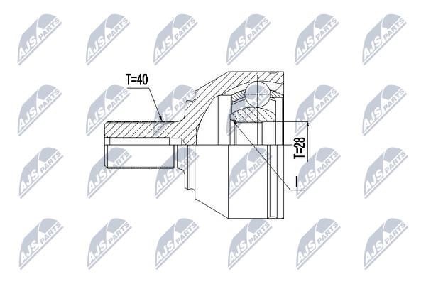 NTY NPZ-VV-024 Constant velocity joint (CV joint), outer, set NPZVV024: Buy near me in Poland at 2407.PL - Good price!