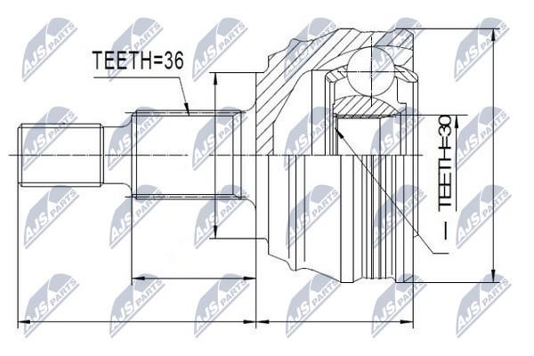 NTY NPZ-VW-007 Constant velocity joint (CV joint), outer, set NPZVW007: Buy near me in Poland at 2407.PL - Good price!