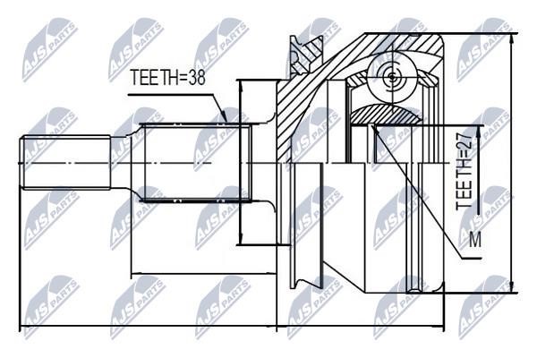 NTY NPZ-VW-032 Constant velocity joint (CV joint), outer, set NPZVW032: Buy near me in Poland at 2407.PL - Good price!