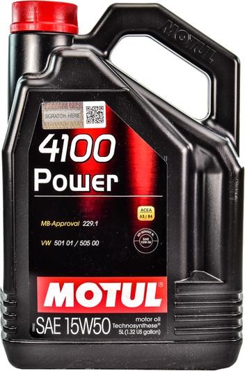 Motul 386206 Engine oil Motul 4100 Power 15W-50, 5L 386206: Buy near me in Poland at 2407.PL - Good price!