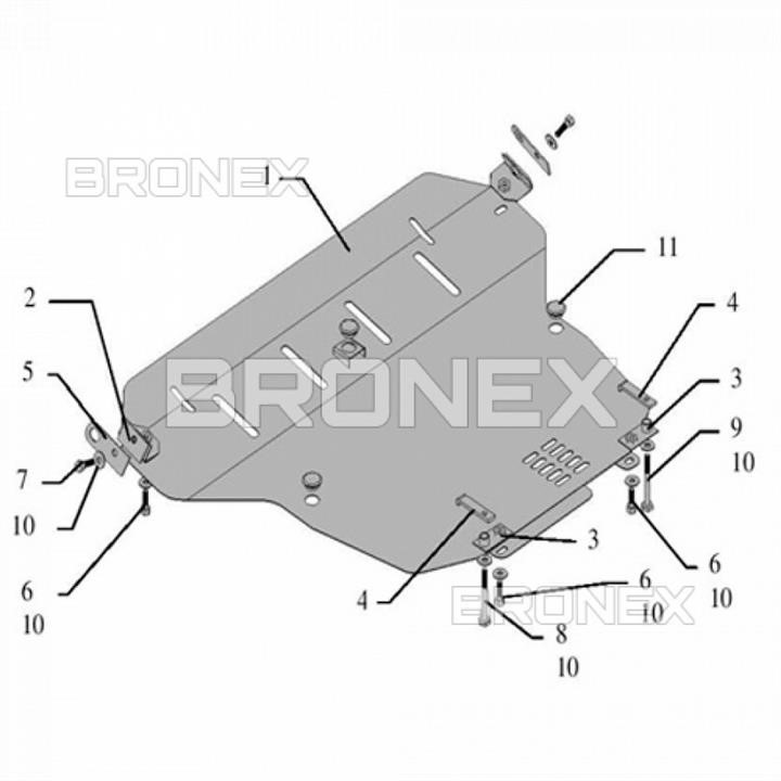 Bronex 101.0034.00 Защита двигателя Bronex стандартная 101.0034.00 для Acura TSX (радиатор, КПП) 101003400: Отличная цена - Купить в Польше на 2407.PL!