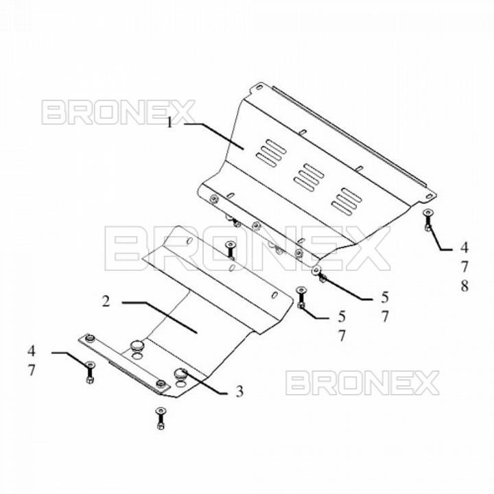 Bronex 101.0063.00 Engine protection Bronex standard 101.0063.00 for Hyundai Terracan (radiator, gear box) 101006300: Buy near me at 2407.PL in Poland at an Affordable price!