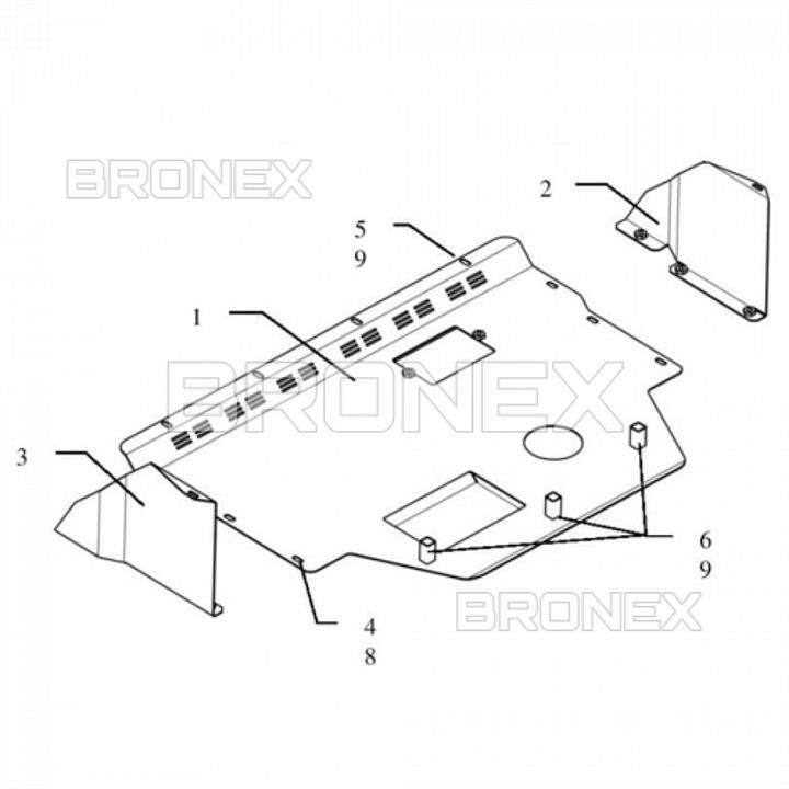 Bronex 101.0077.00.P Защита двигателя Bronex стандартная 101.0077.00.P для Peugeot Boxer I (радиатор, КПП) 101007700P: Отличная цена - Купить в Польше на 2407.PL!