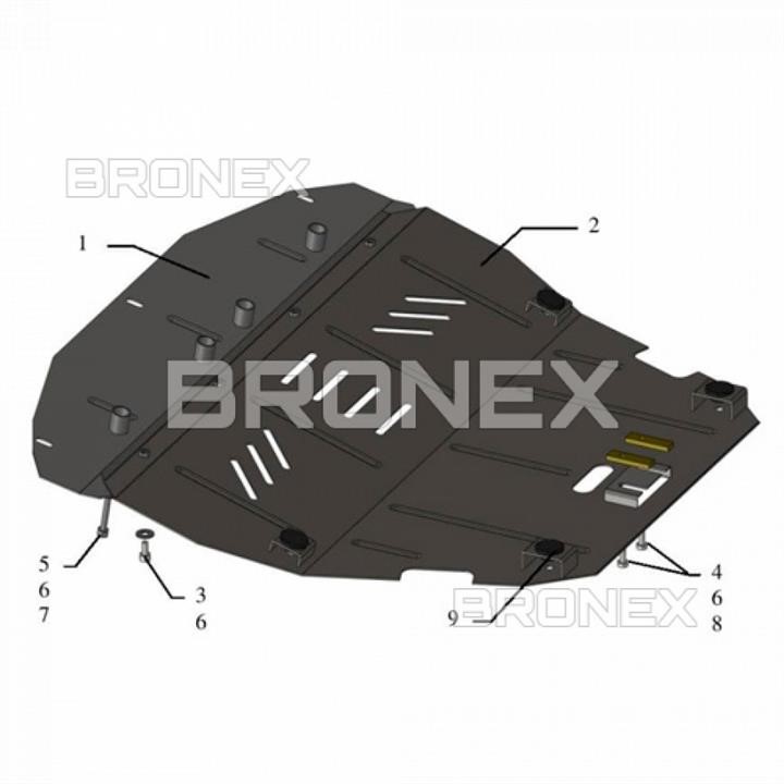 Bronex 101.0117.00.FI Engine protection Bronex standard 101.0117.00.FI for Fiat Ulysse 1 (radiator, gear box) 101011700FI: Buy near me in Poland at 2407.PL - Good price!
