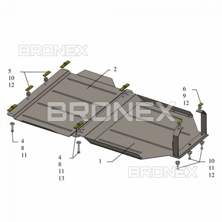 Bronex 101.0135.00 Gearbox protectionBronex standard 101.0135.00 for Suzuki Grand Vitara II (transfer case) 101013500: Buy near me in Poland at 2407.PL - Good price!