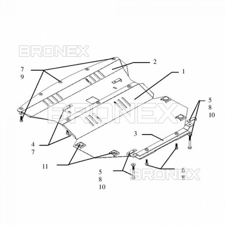 Bronex 101.0155.00 Engine protection Bronex standard 101.0155.00 for Nissan Teana I (radiator) 101015500: Buy near me in Poland at 2407.PL - Good price!