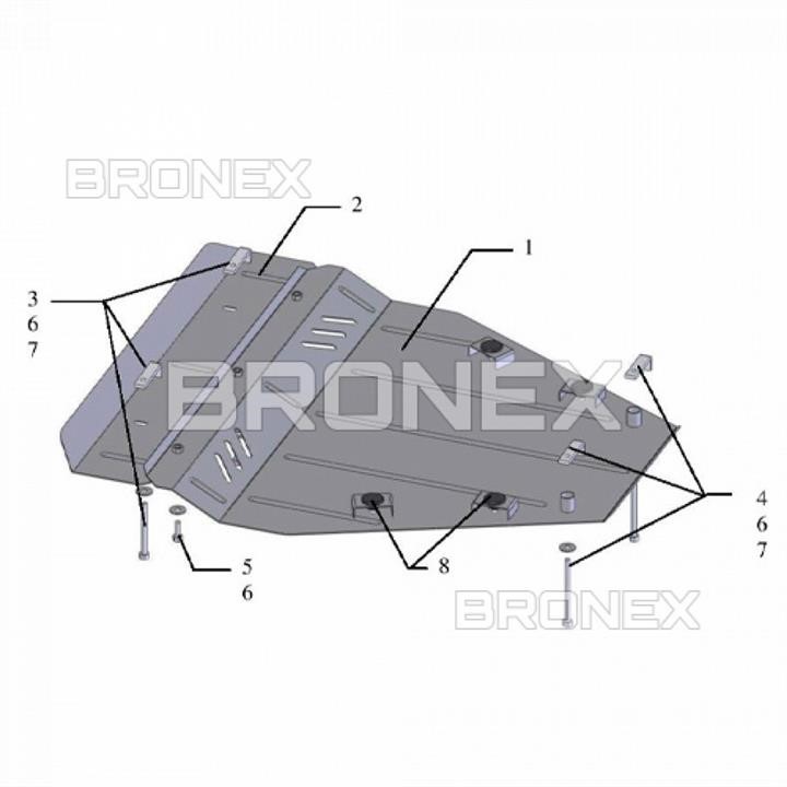 Bronex 101.0248.00.NI Защита двигателя Bronex стандартная 101.0248.00.NI для Nissan X-Trail T31 (радиатор, КПП) 101024800NI: Отличная цена - Купить в Польше на 2407.PL!
