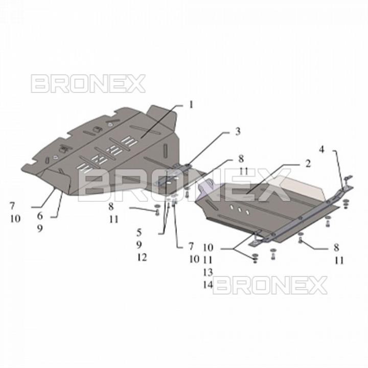 Bronex 101.0259.00 Engine protection Bronex standard 101.0259.00 for Subaru Legacy IV / Outback III (radiator, gear box) 101025900: Buy near me in Poland at 2407.PL - Good price!