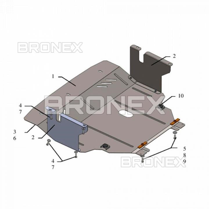 Bronex 101.0273.00.R Engine protection Bronex standard 101.0273.00.R for Renault Trafic (radiator, gear box) 101027300R: Buy near me in Poland at 2407.PL - Good price!