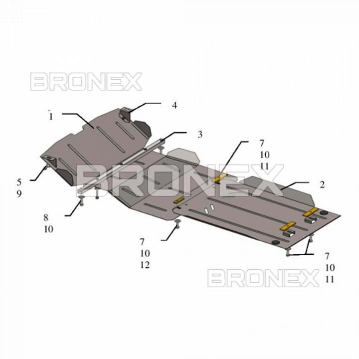 Bronex 101.0278.00 Захист двигуна Bronex стандартна 101.0278.00 для Mitsubishi Pajero Sport (радіатор, КПП) 101027800: Приваблива ціна - Купити у Польщі на 2407.PL!