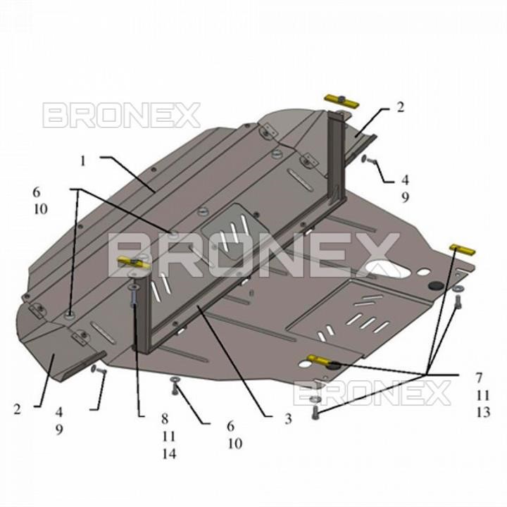 Bronex 101.0286.00 Защита двигателя Bronex стандартная 101.0286.00 для Hyundai IX35 (радиатор, КПП) 101028600: Отличная цена - Купить в Польше на 2407.PL!